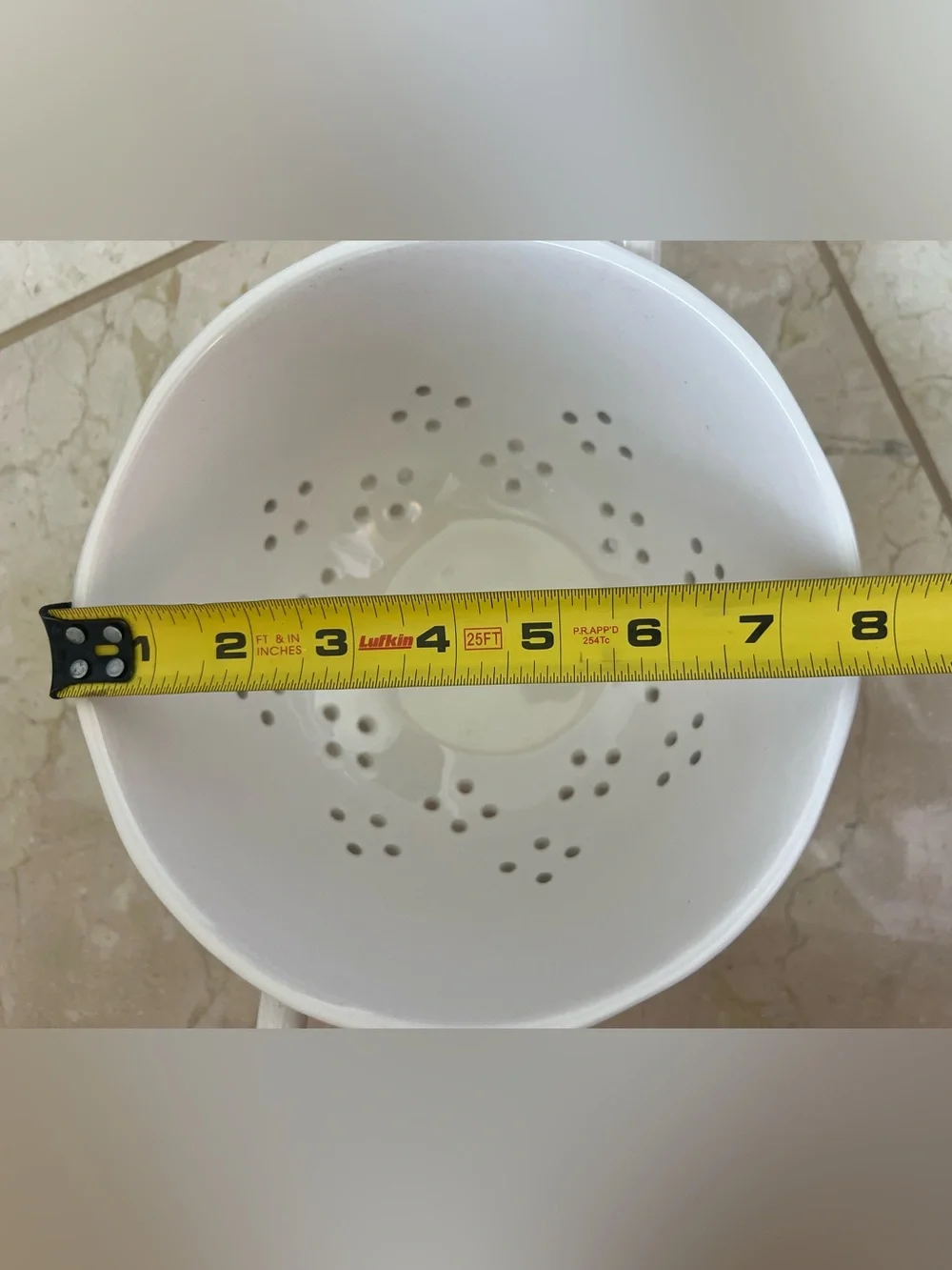 Rae Dunn FRESH Colander Ceramic White Black Strainer Berry Fruit Kitchen Bowl